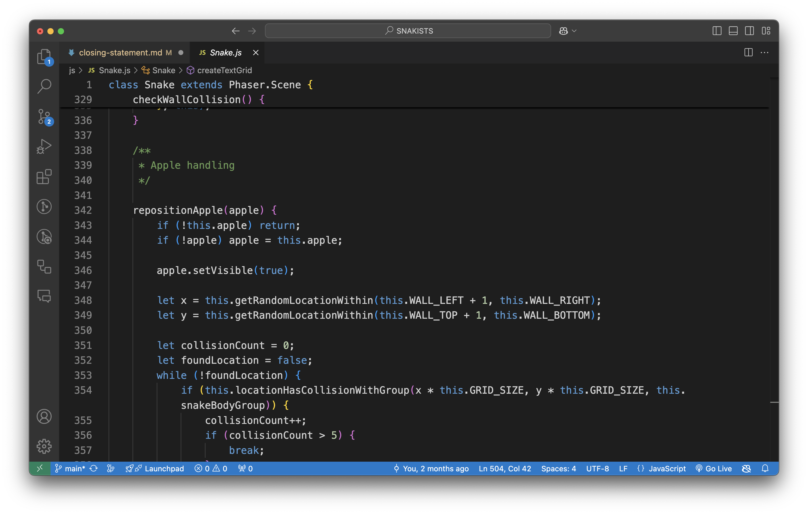 Snake.js