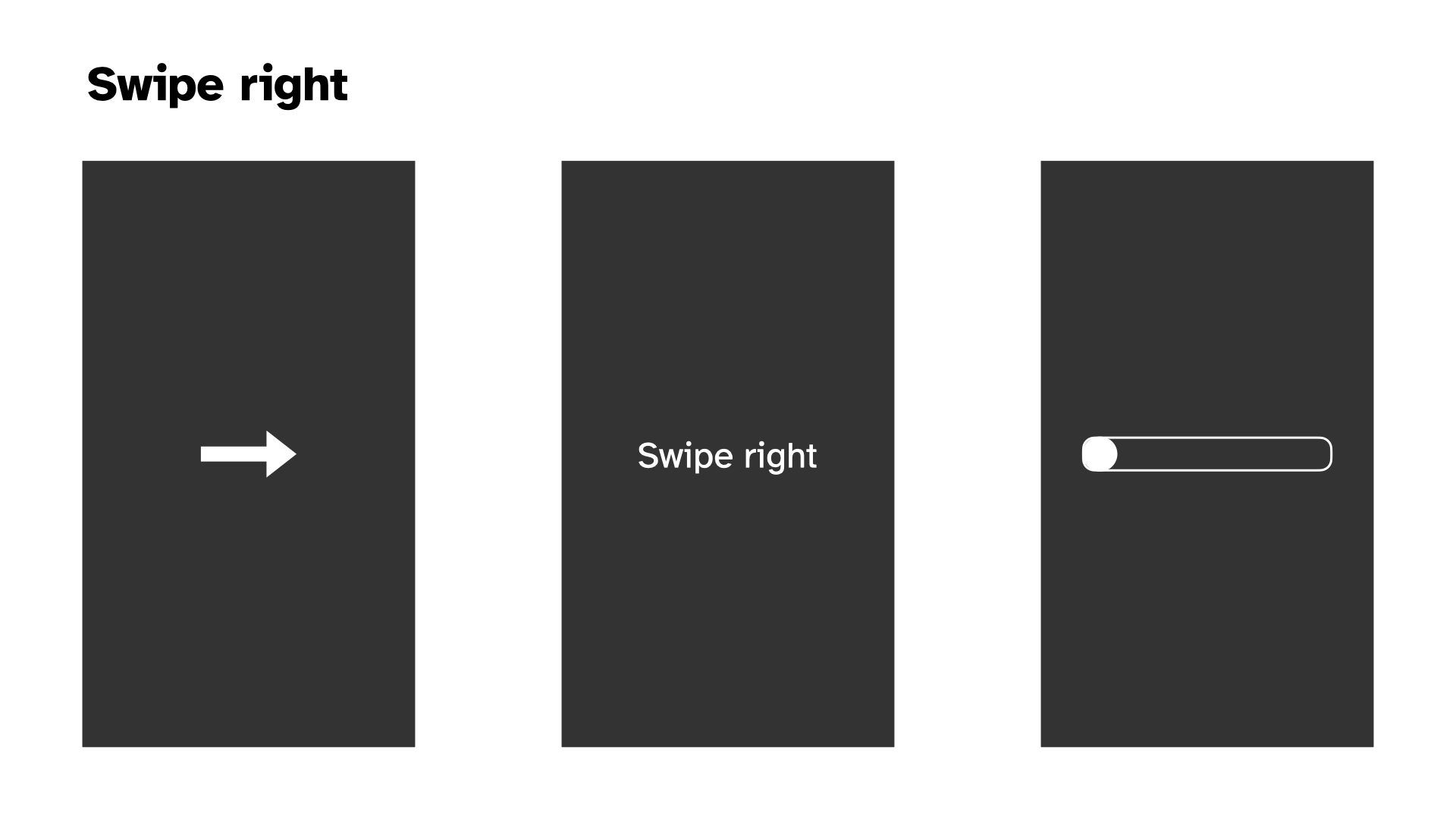 Visual designs for swiping in the game