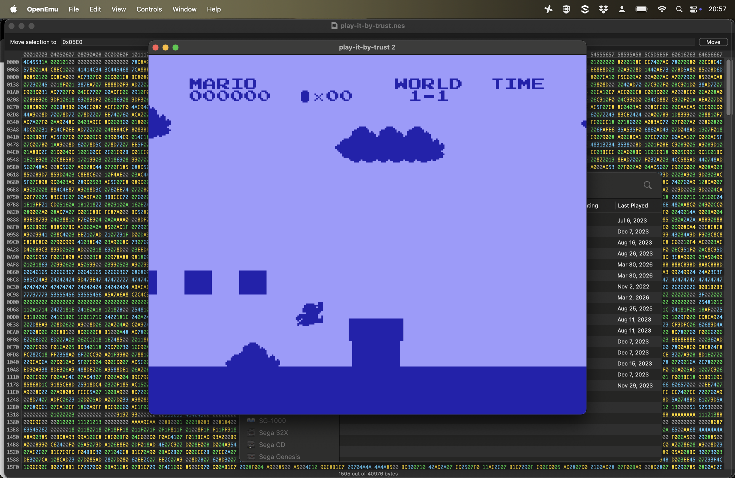 Silhouette of Super Mario Bros.