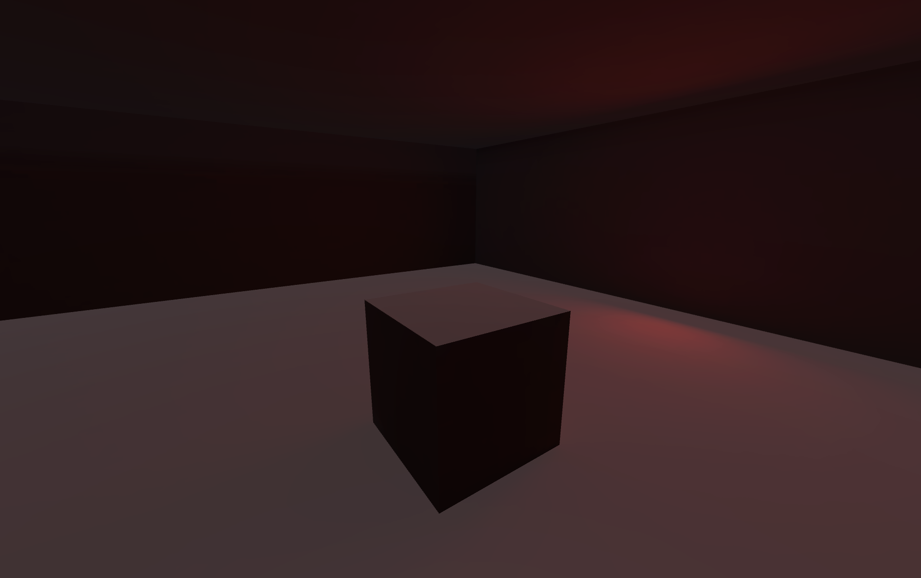 A baked area light illuminating a cube